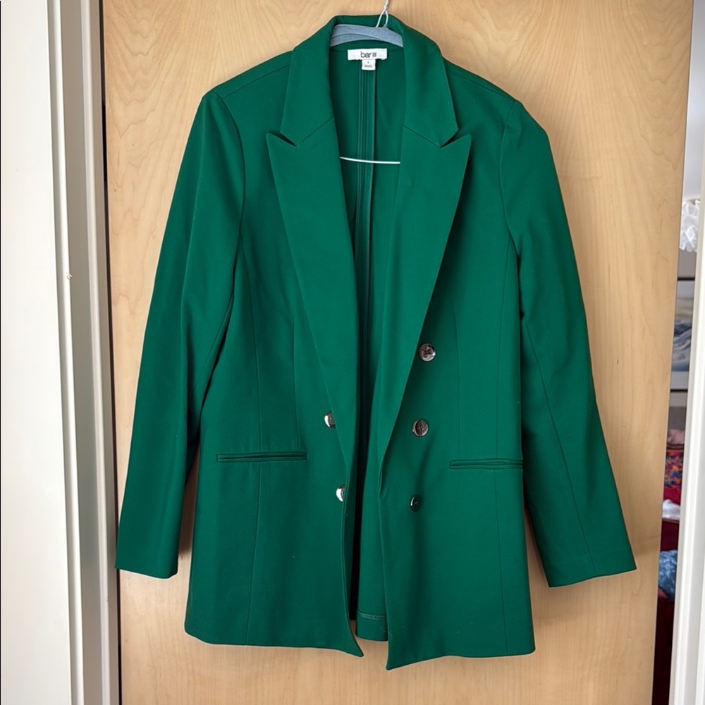 Kelly Green Blazer with Notched Lapels